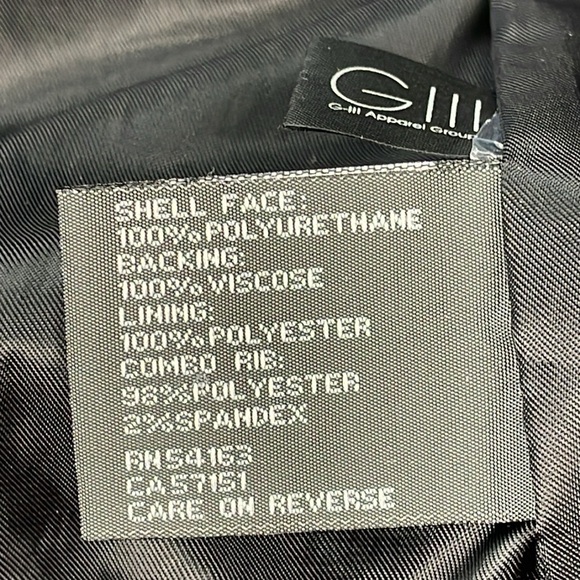 Kenneth Cole Reaction Faux Leather Vegan Moto Biker Jacket Black Sz M - Picture 13 of 14